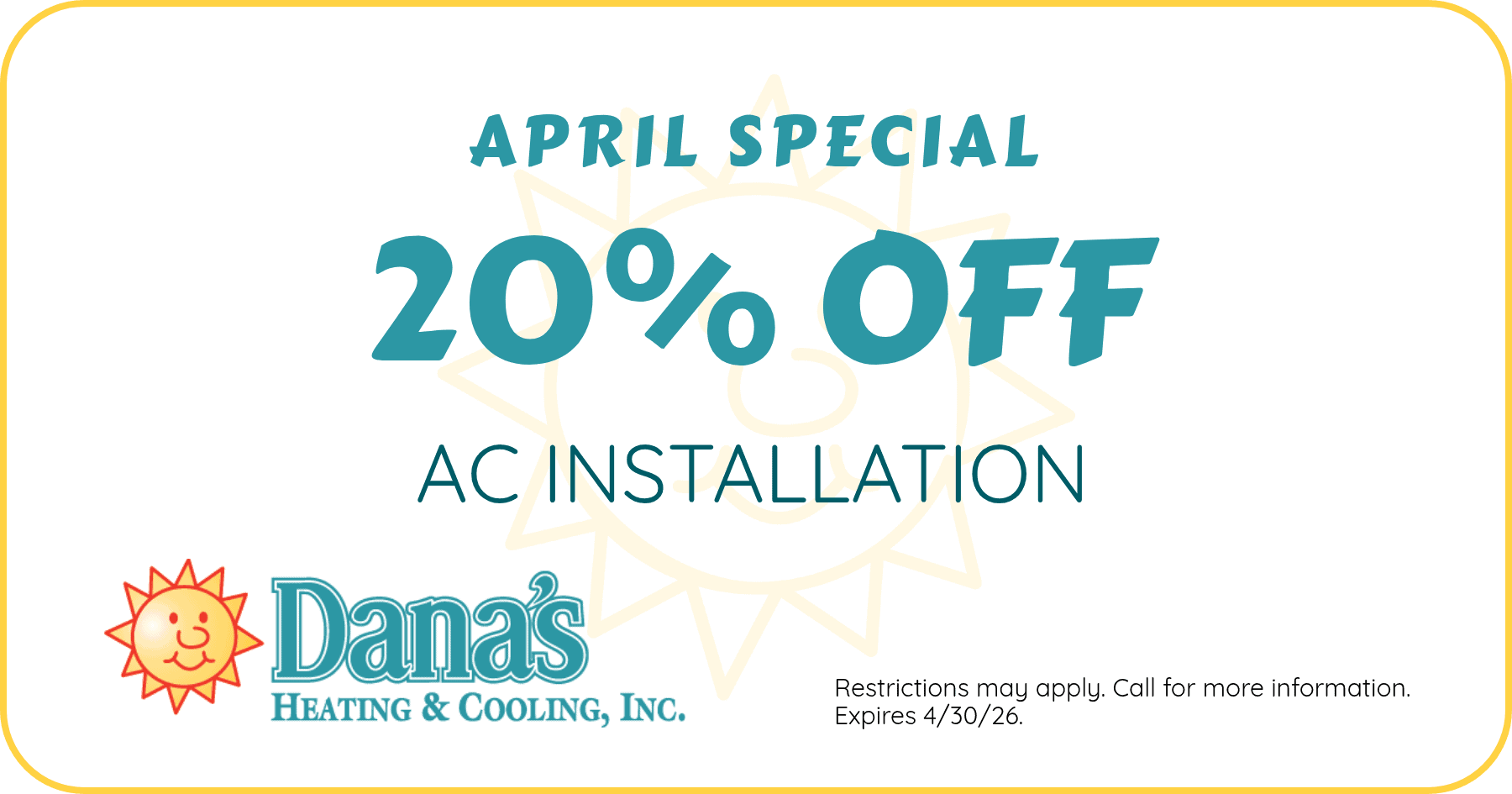 20% off AC Installation!