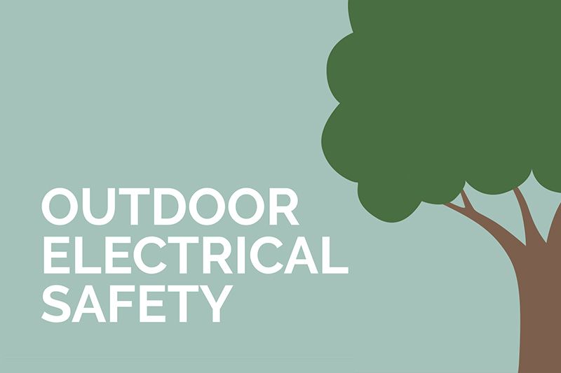 Video - Outdoor Electrical Safety. Image is an animated title page reading 